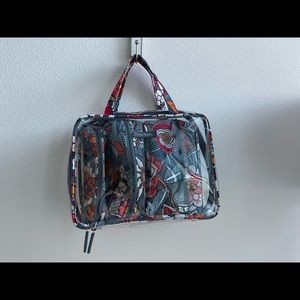 Vera Bradley Travel Cosmetic Case with 3 Compartments, Water Resistant